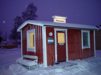 Bahnhof in Nattavaara in Schweden.